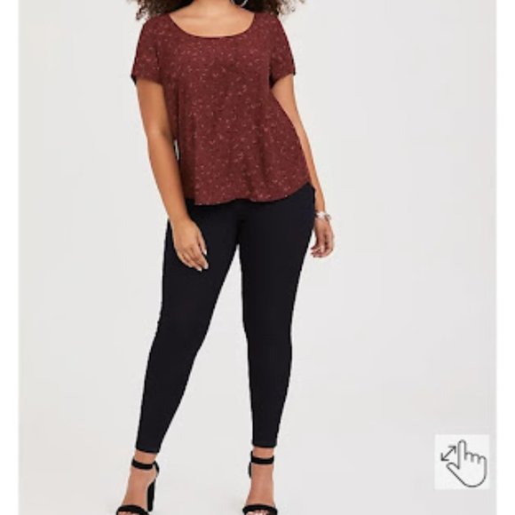 Torrid Abbey Geo Georgette Button Back Plus Size Top Flowy Wrinkle Free Western - Picture 11 of 12